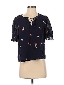 Madewell Embroidered Zephyr Ruffle-Sleeve Top in Sweet Blossoms (view 1)