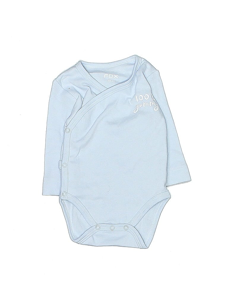 Fox 100% Cotton Blue Long Sleeve Onesie 0-3 MO / 3 MO - photo 1
