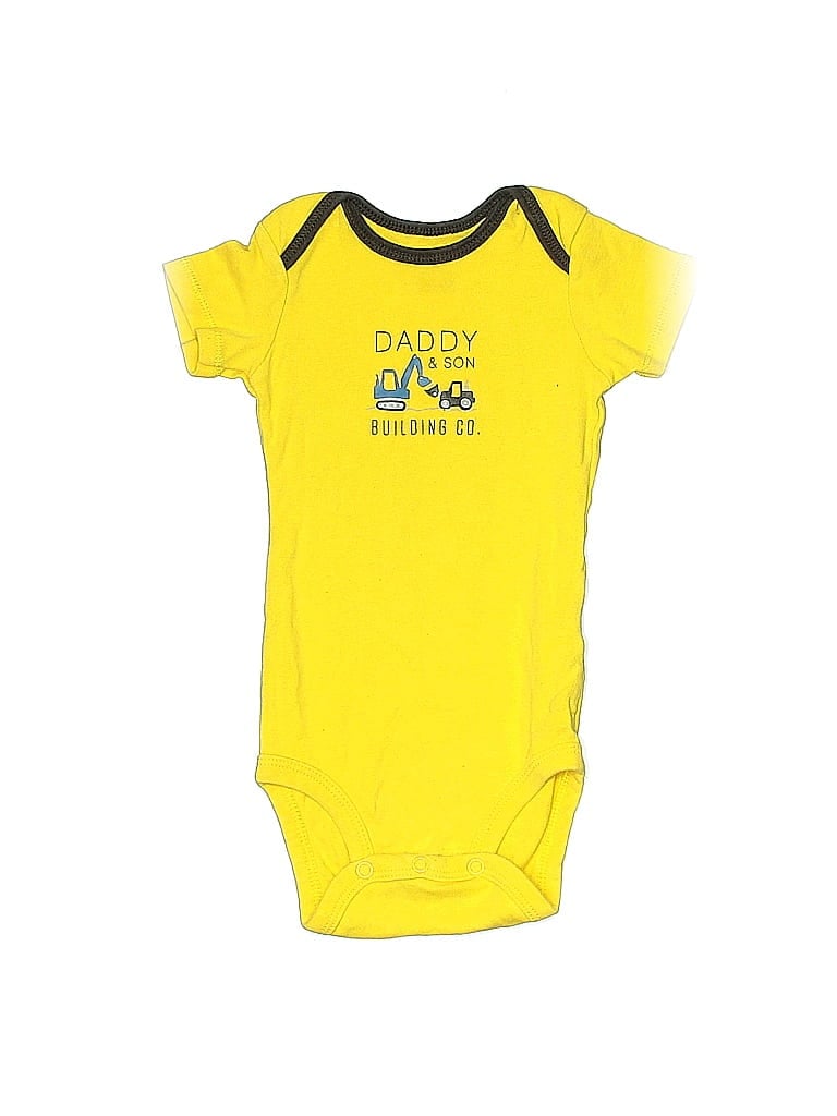Pre-owned Carter's Babies' Short Sleeve Onesie In Yellow