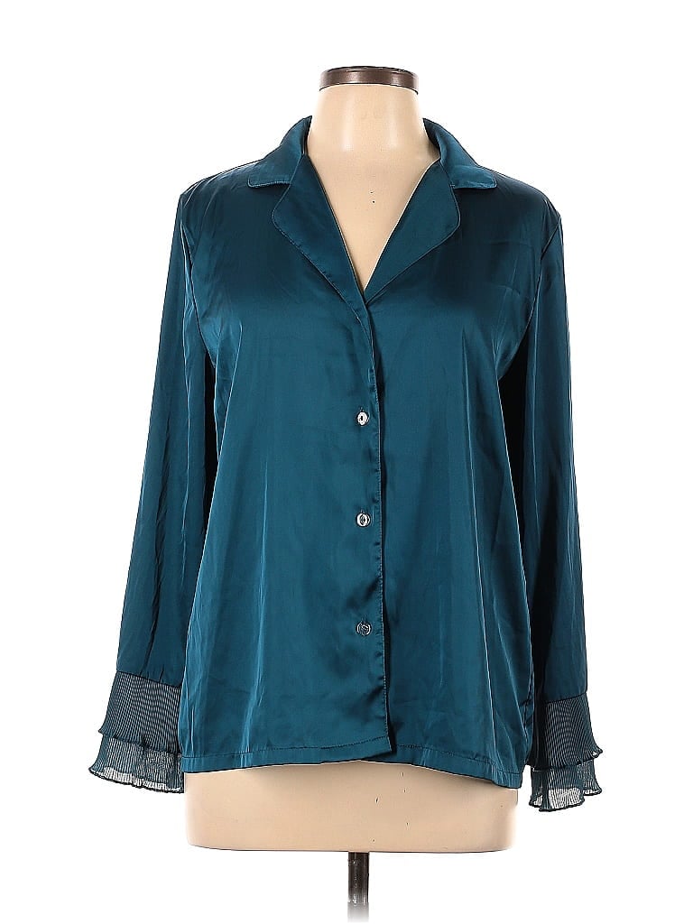 Pre-owned Unbranded Long Sleeve Blouse In Blue