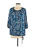 Lucky Brand 100% Rayon Blue 3/4 Sleeve Blouse Size 1X (Plus) - photo 1