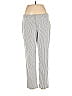 Elle Houndstooth Chevron-herringbone Graphic Animal Print Silver Casual Pants Size 8 - photo 1