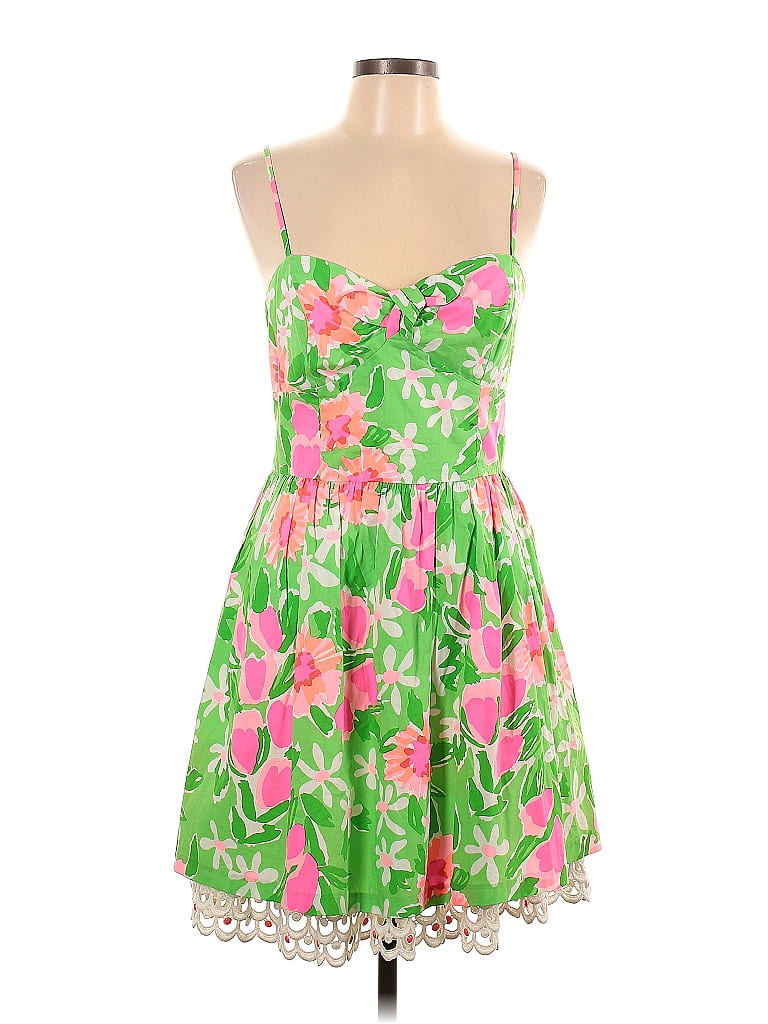 Lilly Pulitzer 100 Cotton Floral Motif Floral Tropical Green Cocktail