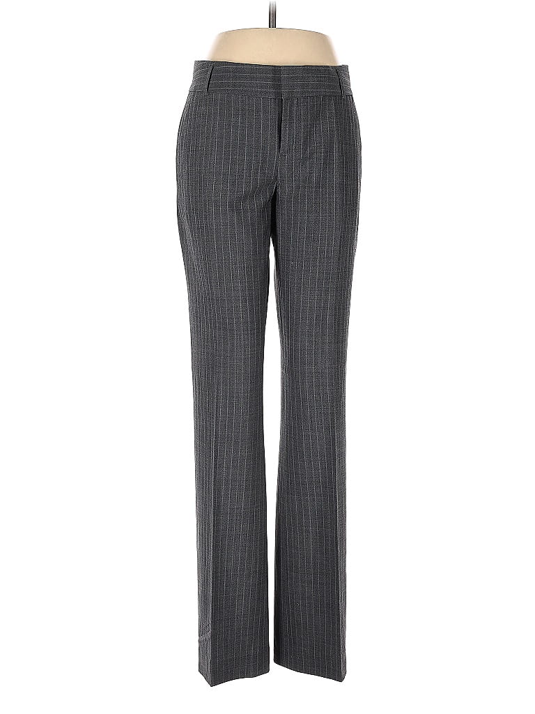 Banana Republic Houndstooth Grid Plaid Tweed Chevron-herringbone Gray Wool Pants Size 2 - photo 1