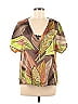 Paz Torras 100% Polyester Brown Short Sleeve Blouse Size EU 44 / US 14 - photo 1
