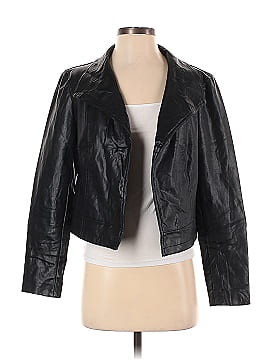 Joan Vass Faux Leather Jacket (view 1)
