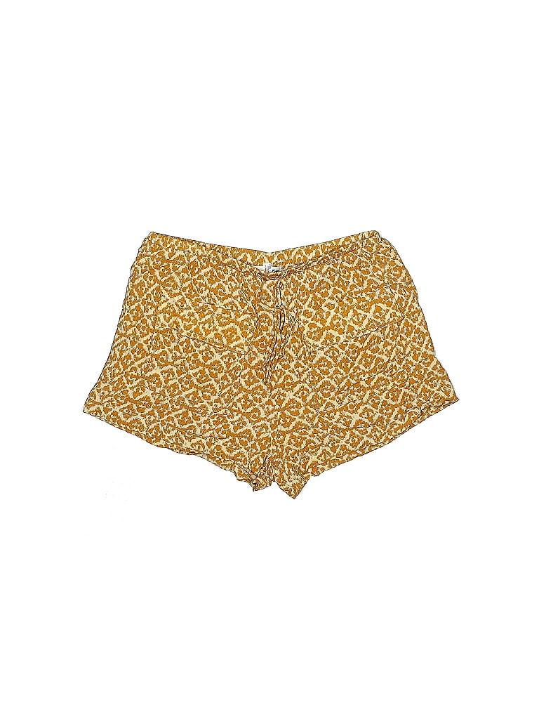 Yellow Paisley Pattern Print Women's Shorts