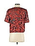 Babaton 100% Polyester Batik Brocade Animal Print Leopard Print Red Short Sleeve Blouse Size S - photo 2