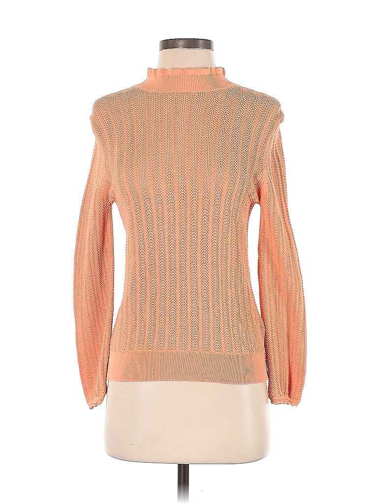 J.Crew 100% Cotton Orange Turtleneck Sweater Size S - photo 1