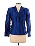 Talbots 100% Silk Damask Blue Silk Blazer Size 4 - photo 1