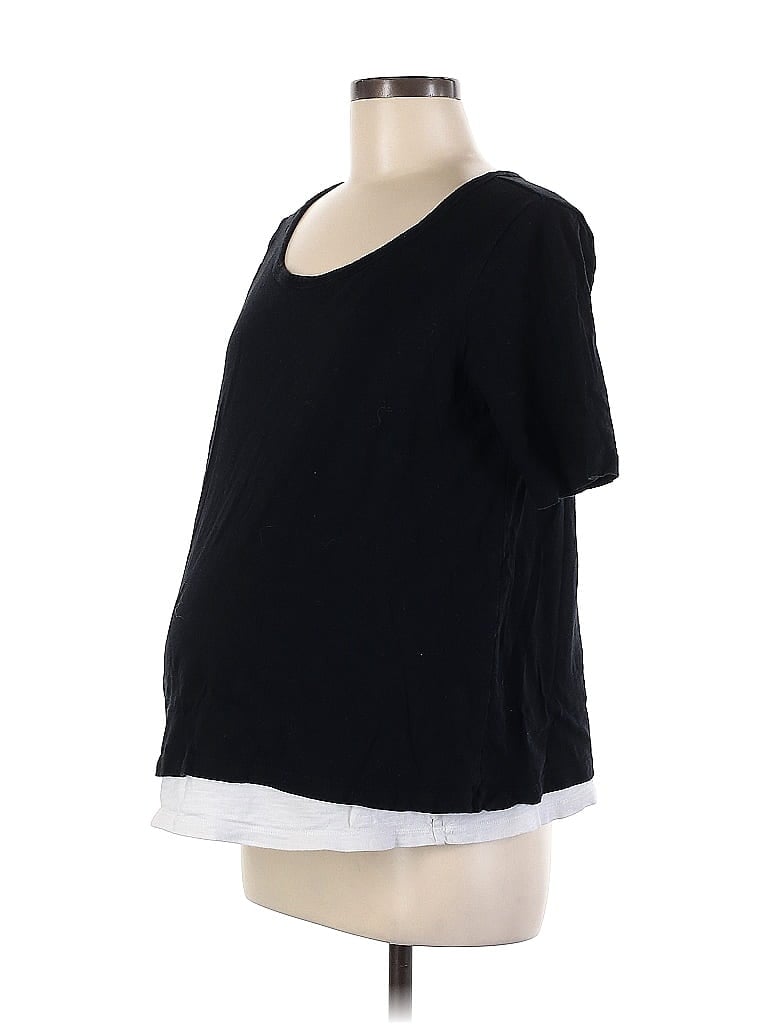Gap - Maternity 100% Cotton Black Short Sleeve T-Shirt Size M (Maternity) - photo 1