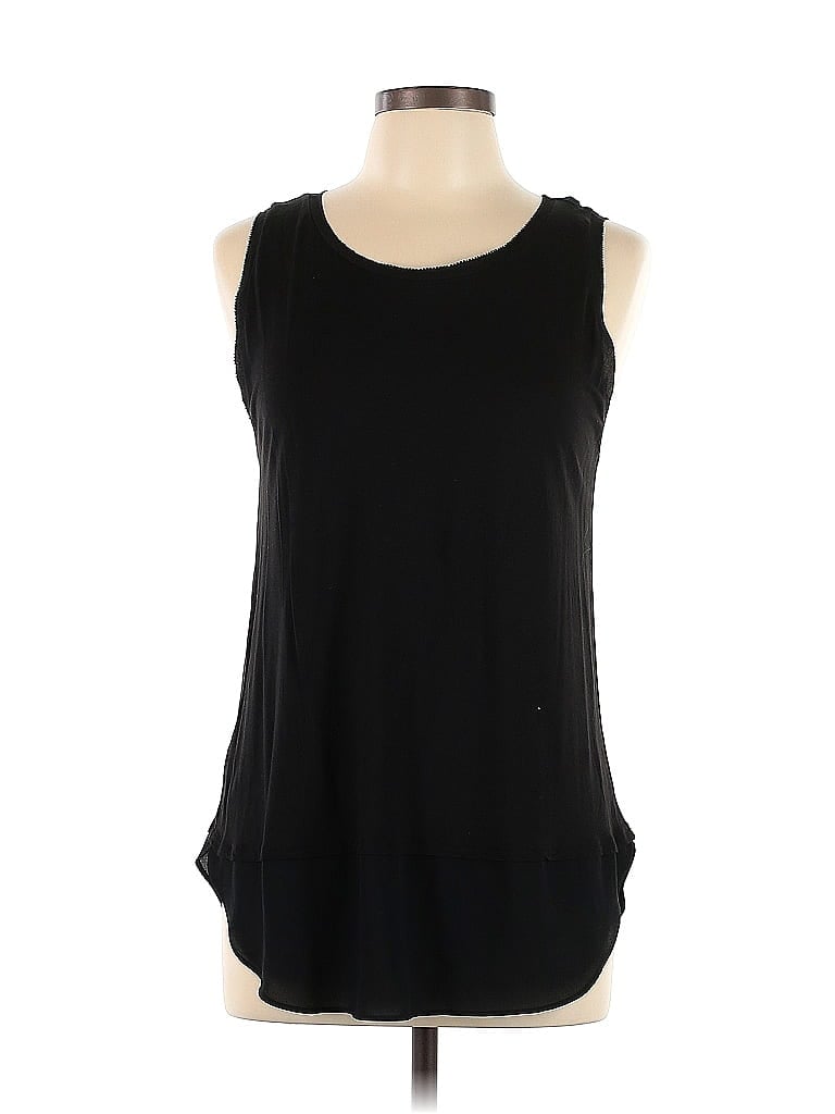 Ann Taylor LOFT 100% Rayon Black Sleeveless T-Shirt Size L - photo 1