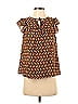 Who What Wear 100% Polyester Brown Short Sleeve Blouse Size XS - photo 1