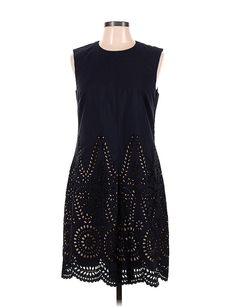 Stella McCartney 100% Cotton Black Box Pleat Eyelet Dress Size 44 (IT ...