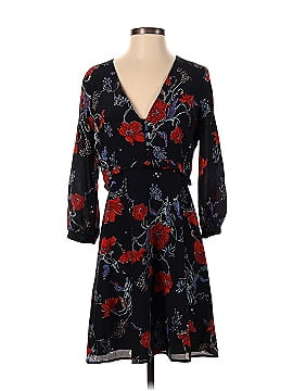 Madewell Silk Ruffle-Waist Dress in Windblown Poppies (view 1)