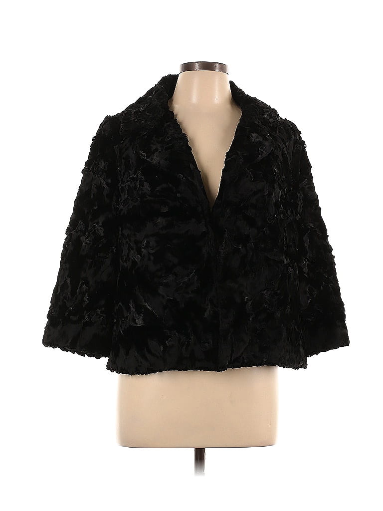 an original MILLY of New York Black Faux Fur Jacket Size 10 - photo 1