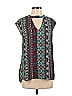DR2 100% Polyester Aztec Or Tribal Print Teal Sleeveless Blouse Size XS - photo 1