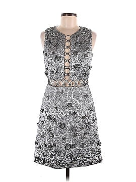 Michael Kors Collection Floral Metallic-Embroidered Brocade Cocktail Dress (view 1)