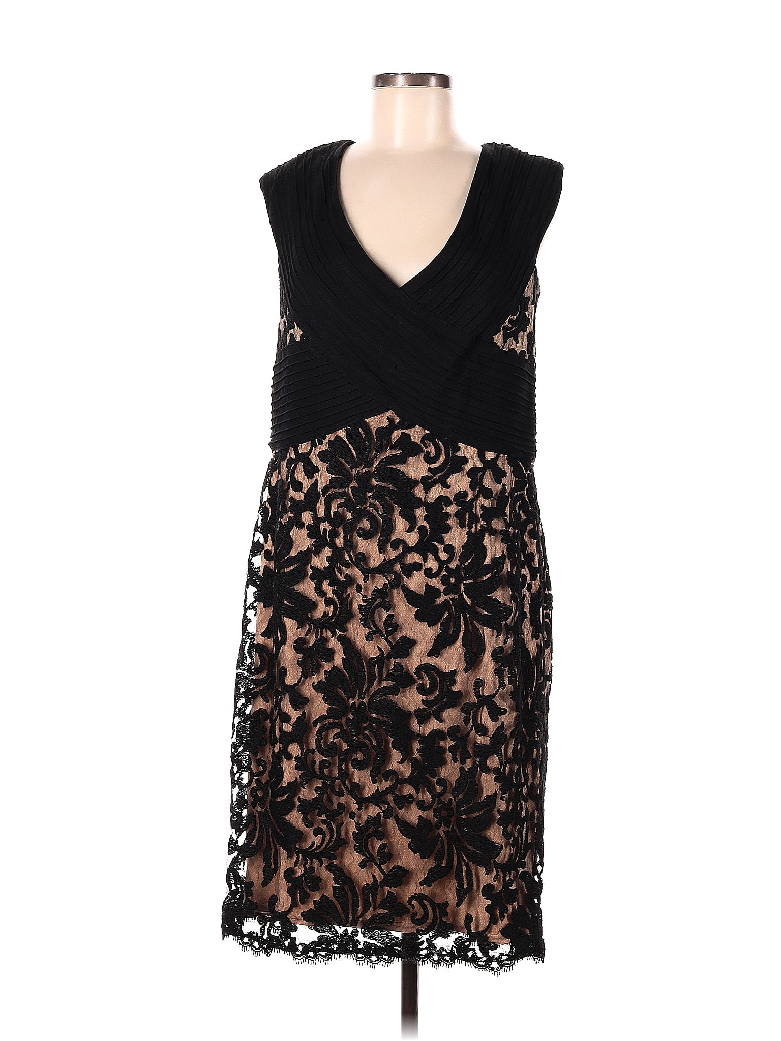Tadashi Shoji Black Gray Floral Sanyu Stretch Jacquard Dress Cocktail Party 10 main image 1