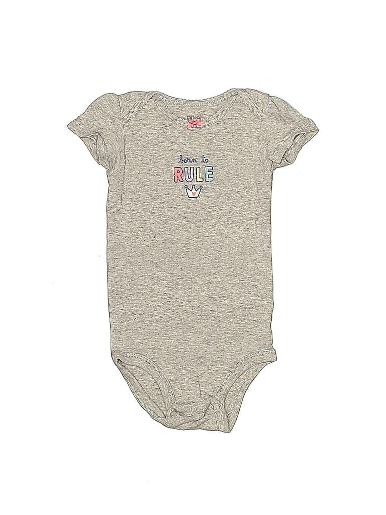 Pre-owned Carter's Babies' Short Sleeve Onesie In Gray