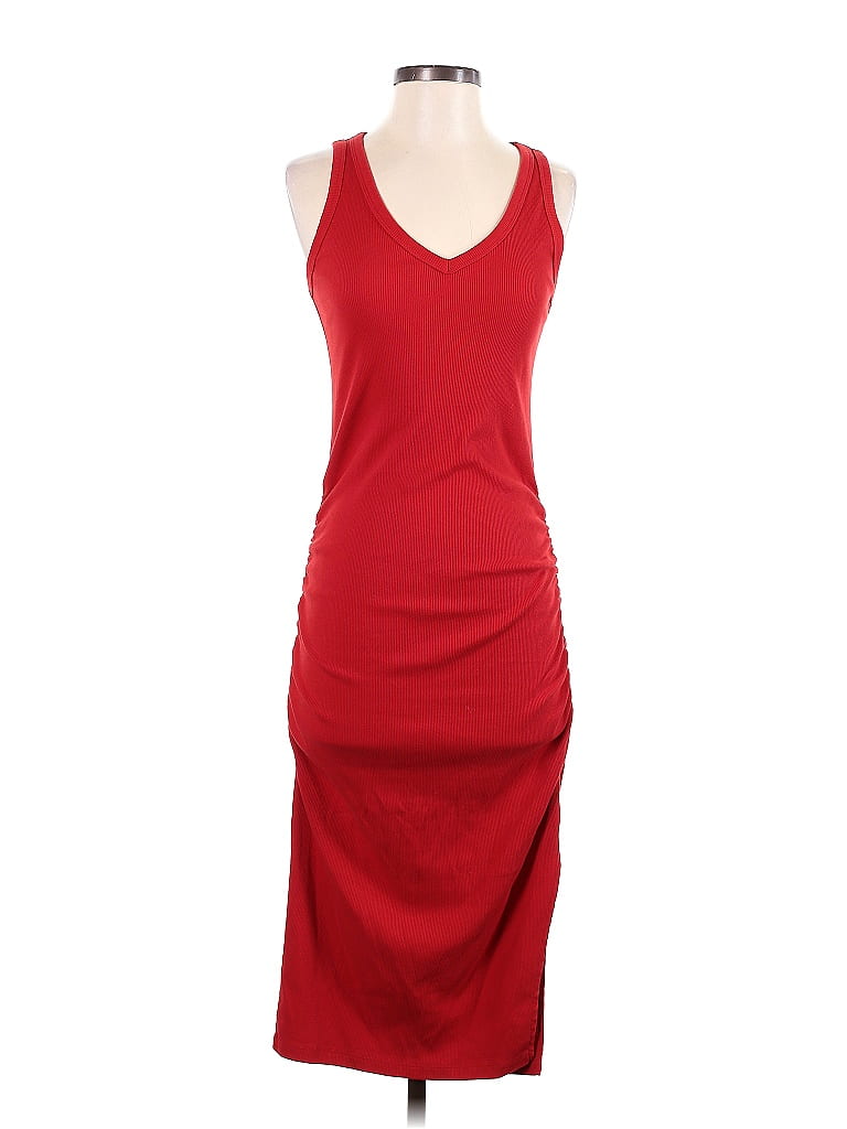 A New Day Solid Red Casual Dress Size S - photo 1