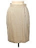 Valentino Miss V Solid Jacquard Chevron-herringbone Brocade Tan Casual Skirt Size 42 (IT) - photo 1