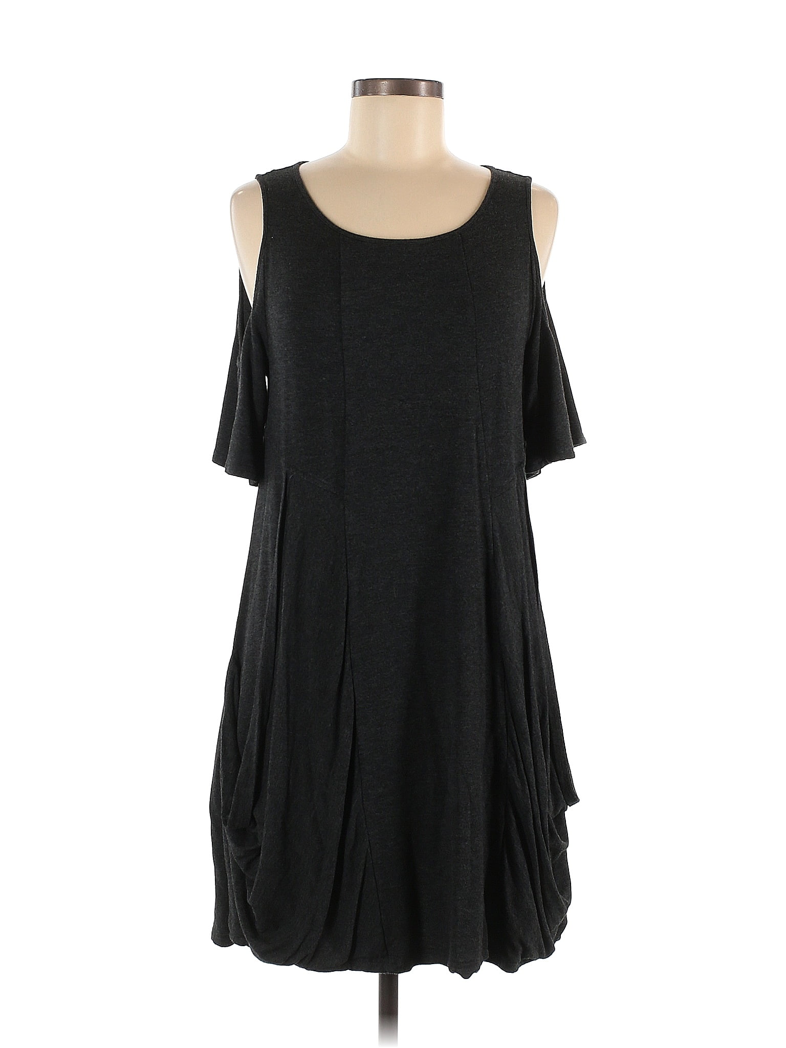 Kensie Solid Black Casual Dress Size M 74 Off Thredup