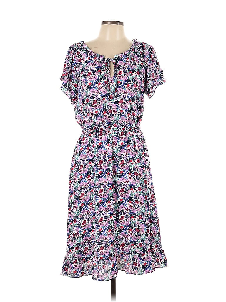 Talbots Floral Motif Paisley Floral Hearts Purple Casual Dress Size 10 ...