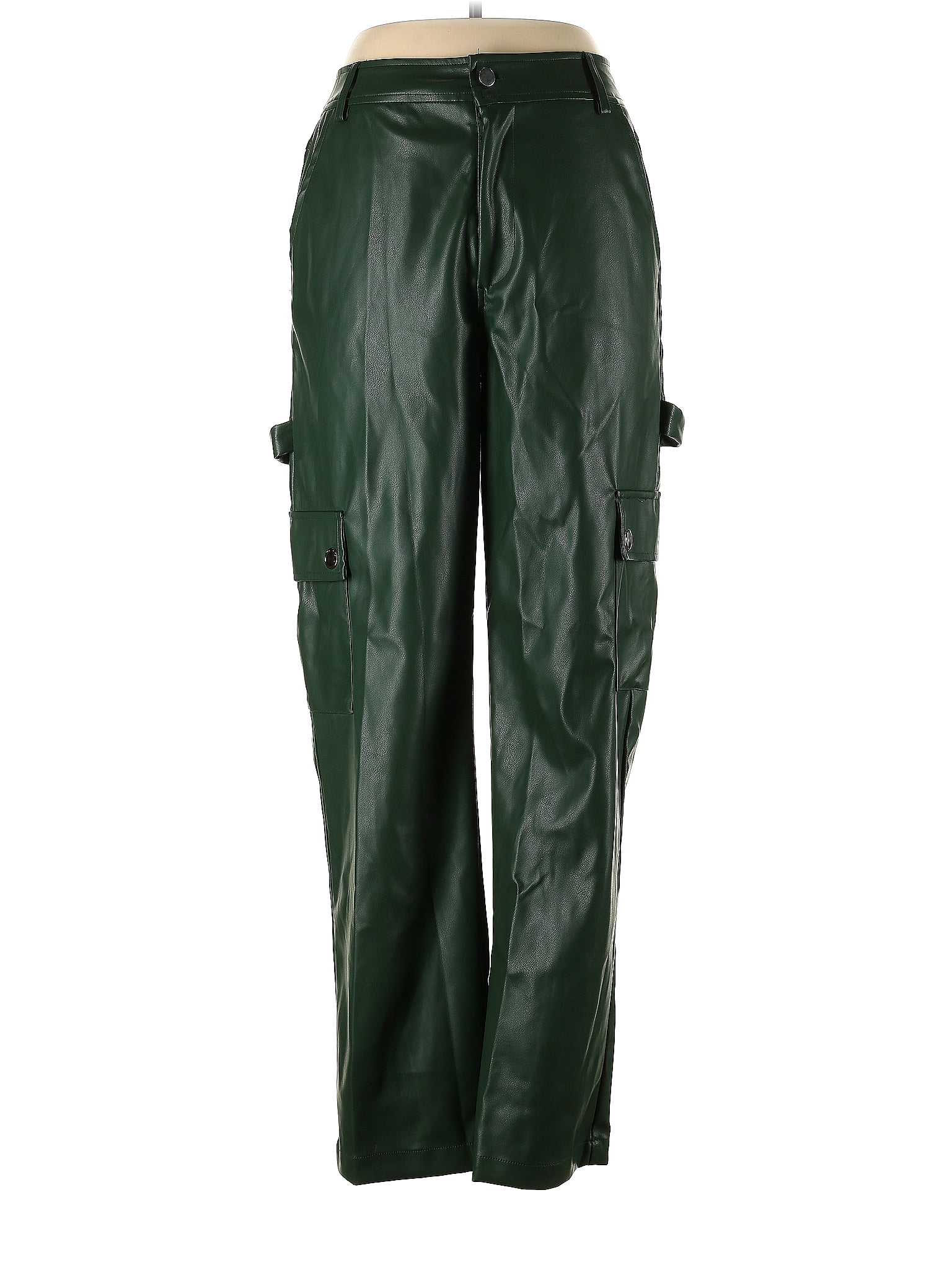 Cider Tortoise Green Faux Leather Pants Size L 62 off ThredUp