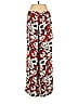 Carolina Belle 100% Polyester Floral Motif Baroque Print Floral Batik Red Casual Pants Size 2 - photo 2