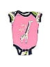 Little Blue House Heritage 100% Cotton Graphic Animal Print Pink Short Sleeve Onesie Size 3-6 mo - photo 1