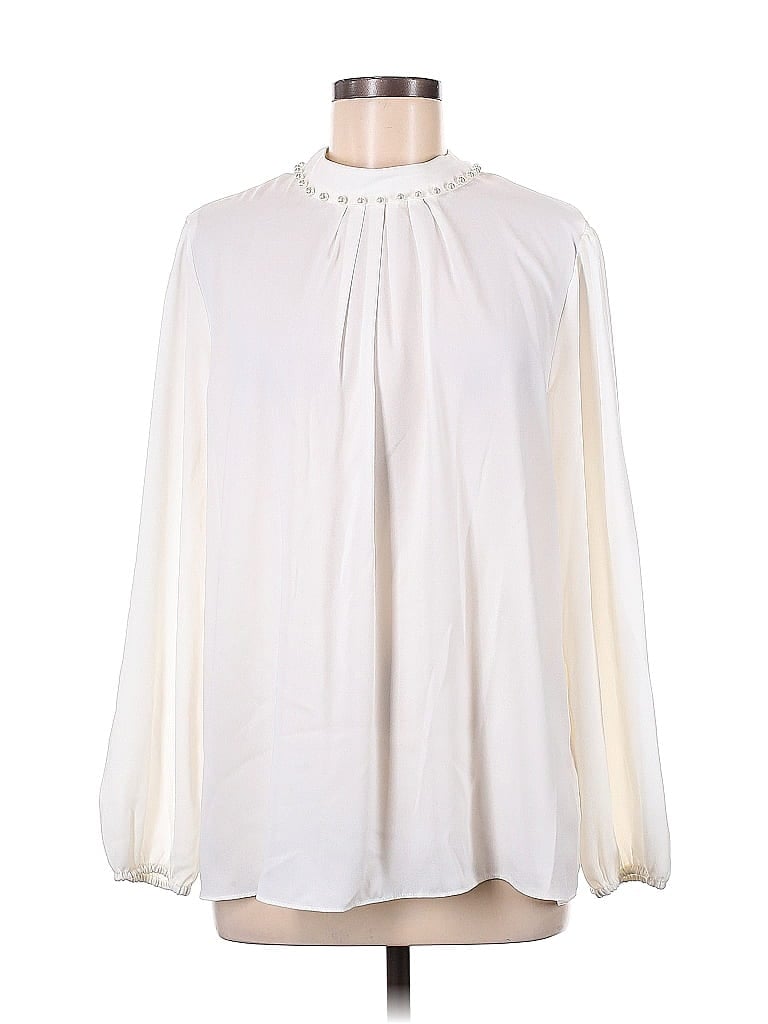 Tahari by ASL 100% Polyester Ivory Long Sleeve Blouse Size M - photo 1