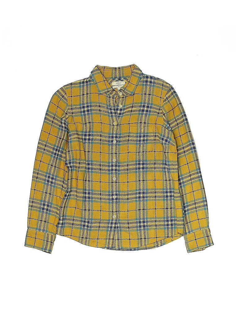 J.Crew 100% Cotton Plaid Yellow Long Sleeve Button-Down Shirt Size 6 - photo 1