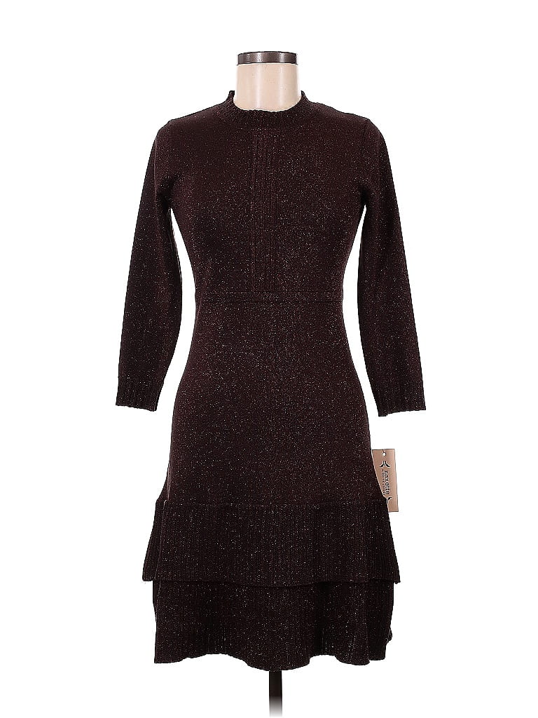 NANETTE Nanette Lepore Marled Tweed Burgundy Casual Dress Size M - 58% ...