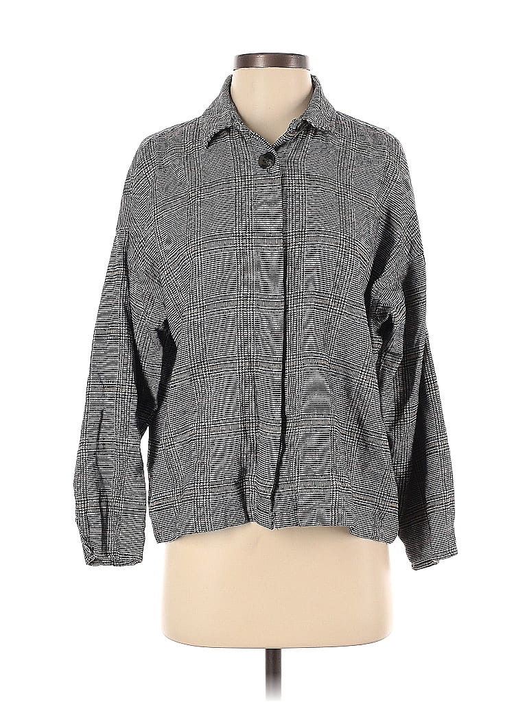 Madewell 100% Cotton Marled Tweed Gray Long Sleeve Button-Down Shirt Size S - photo 1