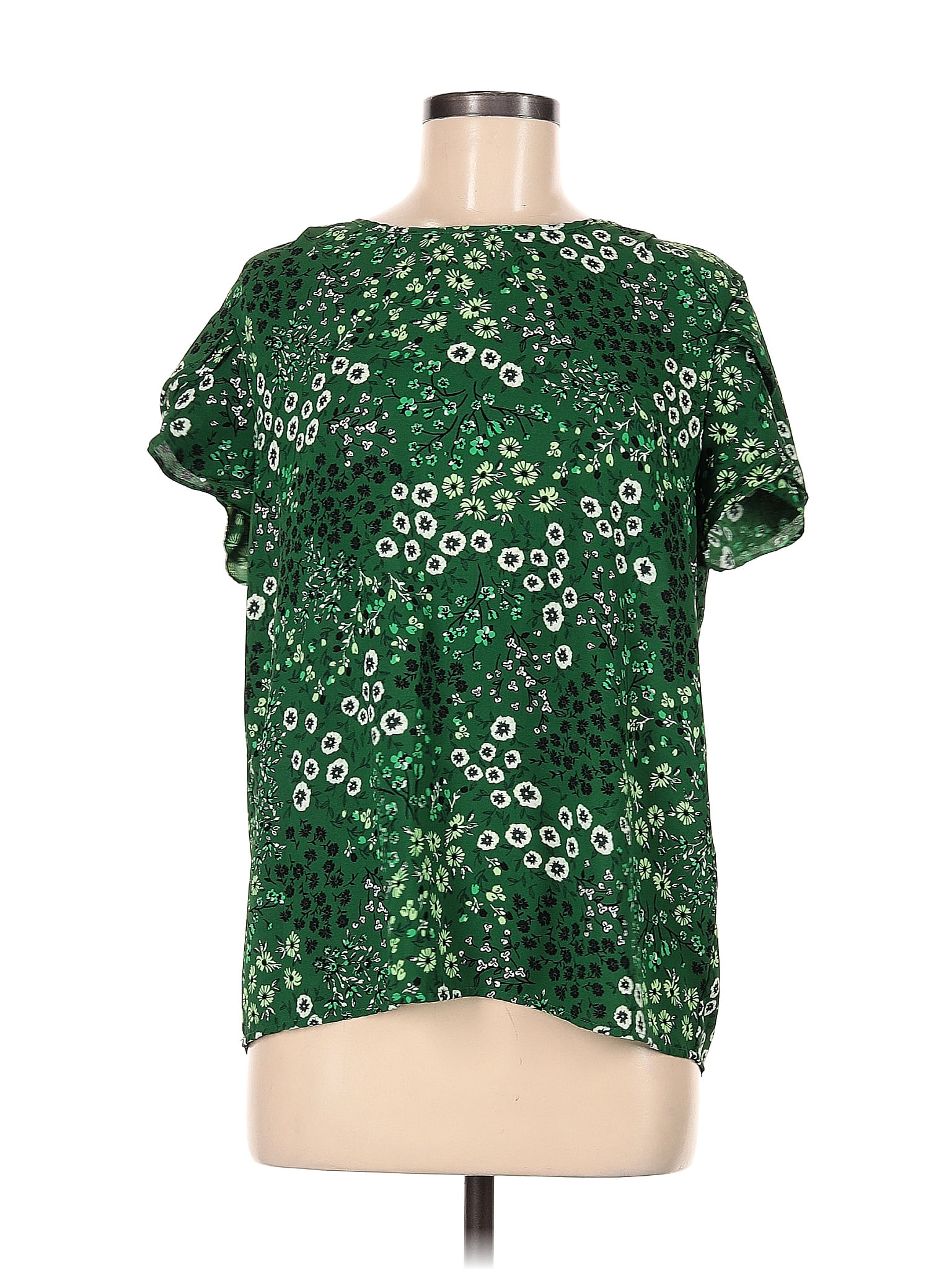 41hawthorn 100 Polyester Green Short Sleeve Blouse Size M 68 Off