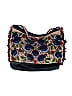 Tory Burch Fair Isle Floral Blue Leather Trimmed Embroidered Hobo  One Size - photo 1