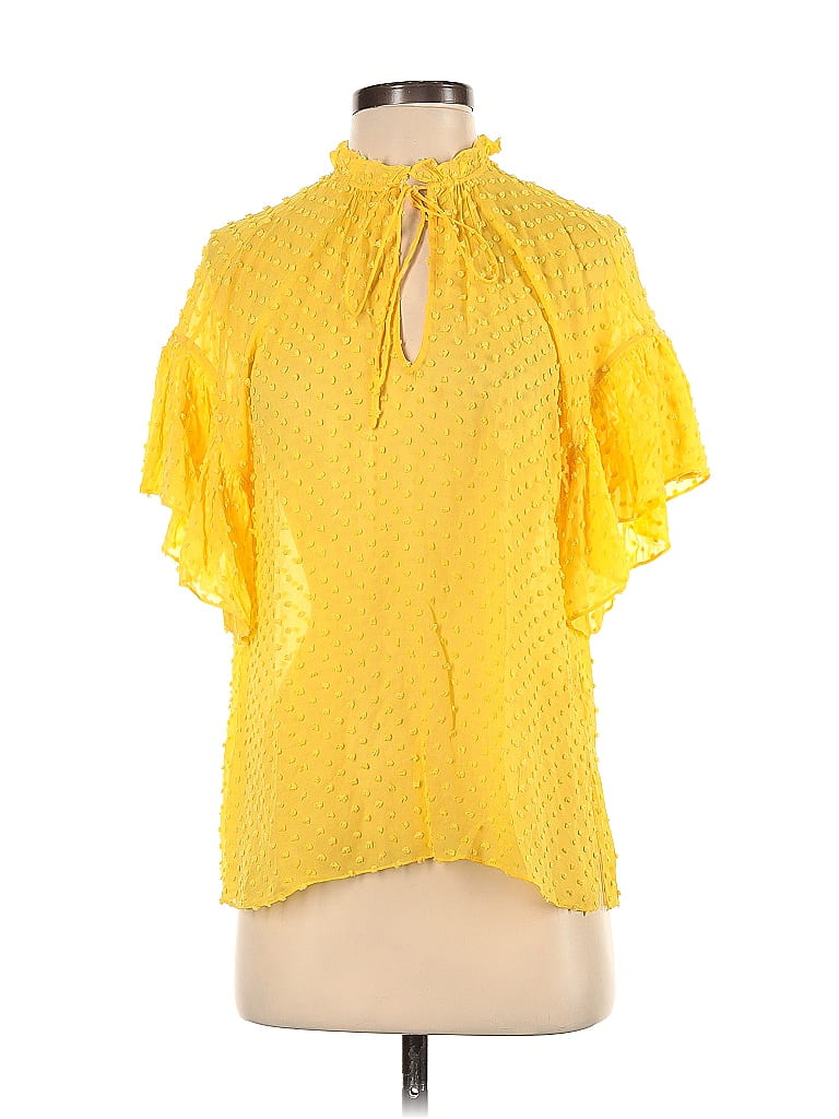 Alice + Olivia Yellow Short Sleeve Blouse Size XS - photo 1