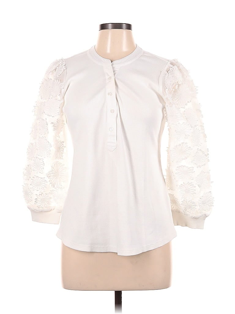 Chico's White Long Sleeve Top Size Med (1) - 76% off | ThredUp