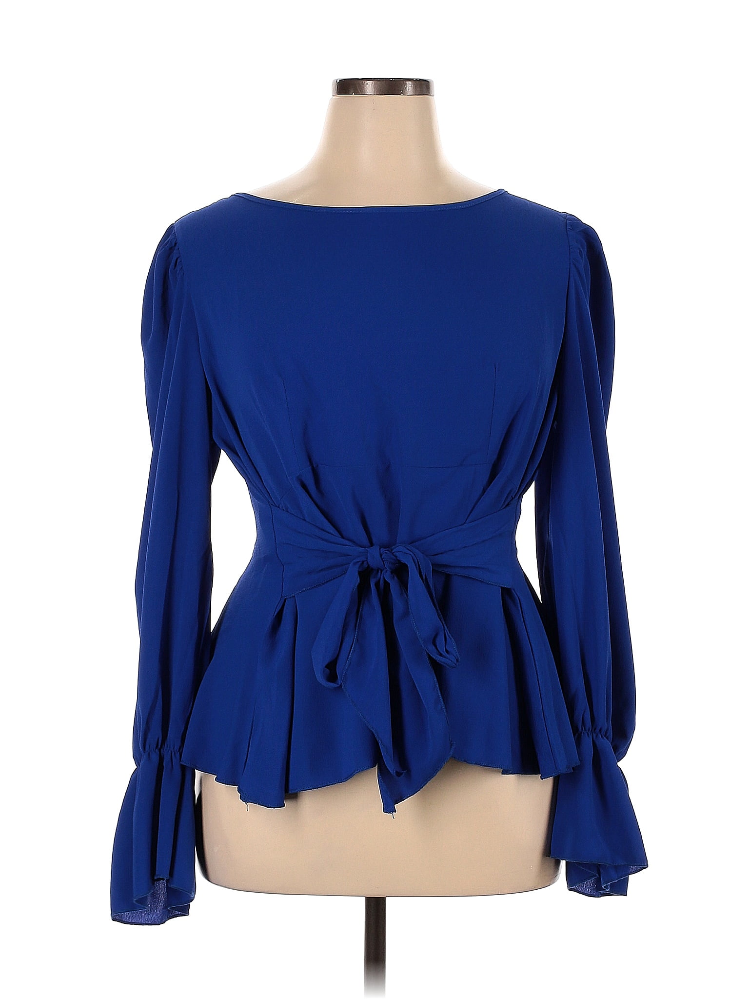 Shein 100 Polyester Blue Long Sleeve Blouse Size 1x Plus 46 Off