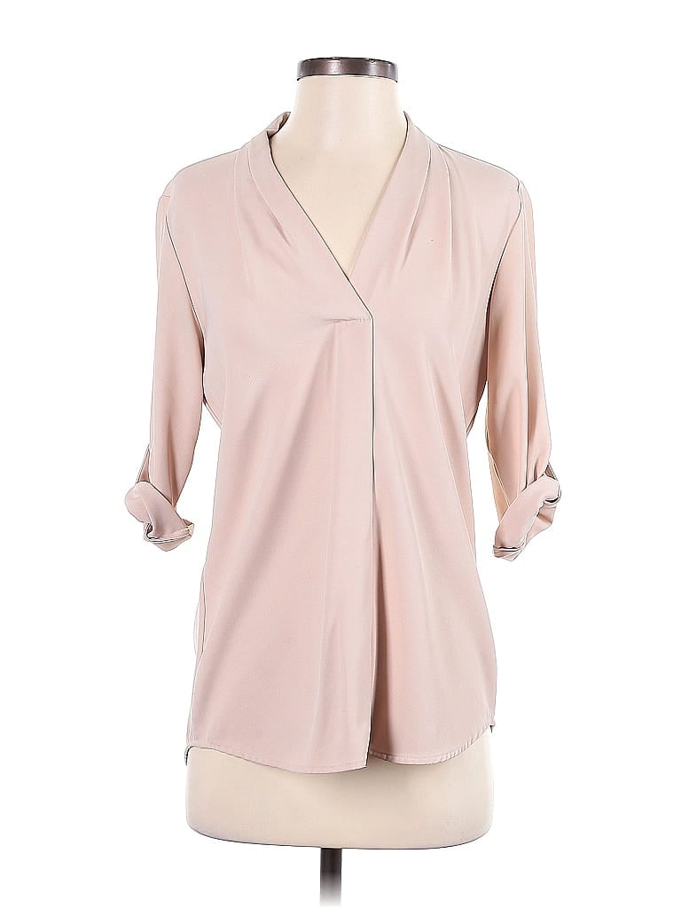 Calvin Klein Pink Tan Long Sleeve Blouse Size XS - photo 1