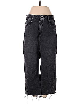 Ann Taylor LOFT Curvy 90s Straight Jeans in Washed Black Wash (view 1)