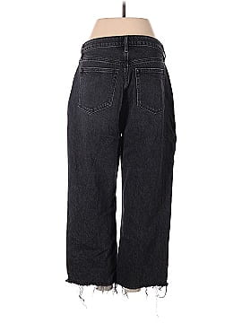 Ann Taylor LOFT Curvy 90s Straight Jeans in Washed Black Wash (view 2)
