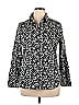 LUCCA Floral Motif Animal Print Leopard Print Black Long Sleeve Button-Down Shirt Size XL - photo 1