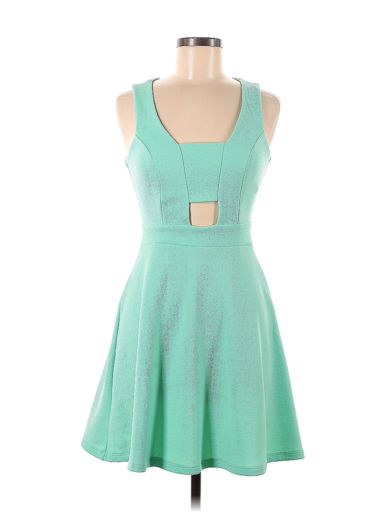 Charlotte Russe Solid Teal Cocktail Dress Size M - photo 1