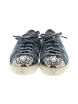 Miu Miu Denim Crystal-Embellished Sneakers (view 2)