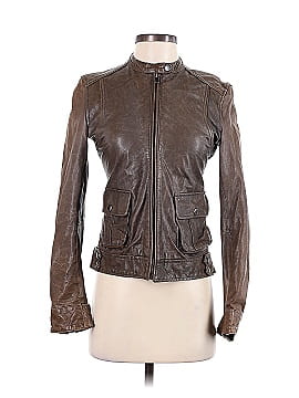 Aqua Leather Jacket (view 1)