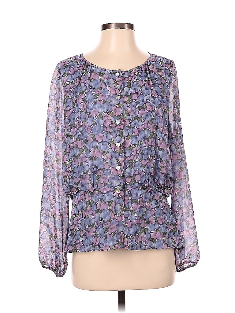 Calypso St. Barth 100% Silk Purple Long Sleeve Silk Top Size XS - 86% ...