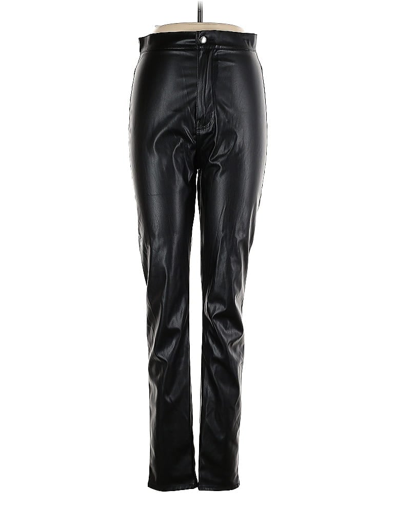 Pre-owned Vibrant M.i.u Faux Leather Pants In Black