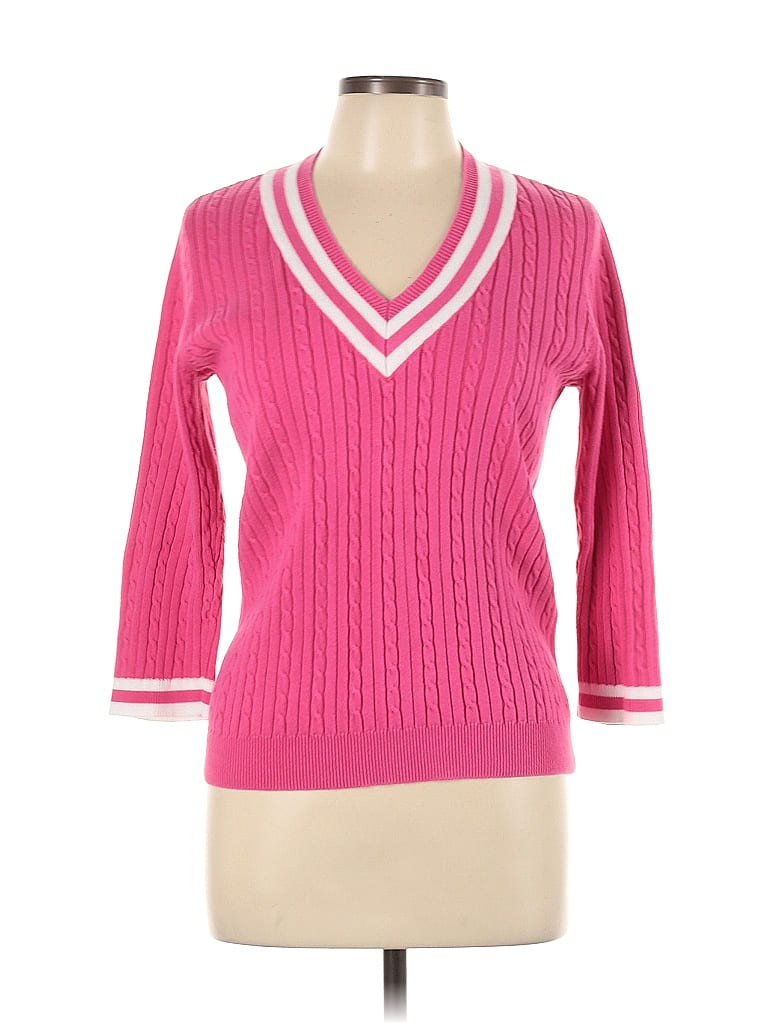 Chaps 100% Cotton Pink Pullover Sweater Size L - photo 1